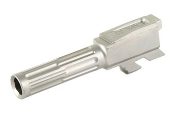 Picture of LanTac USA LLC 9INE Barrel, Fluted, Fits Glock 43/43x, Stainless Steel Finish, Silver 01-GB-G43-NTH-SS