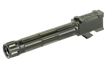 Picture of LanTac USA LLC 9INE, Barrel, 9MM, Black, Threaded Barrel, 1:10, Fluted, Fits Glock 19 01-GB-G19-TH-BLK