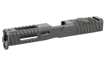 Picture of LanTac USA LLC Razorback Stripped Slide, Fits Gen 1-3 Glock 17, RMR Cut with Plate, DLC Finish, Black 01-GSS-GEN13-G17-LT