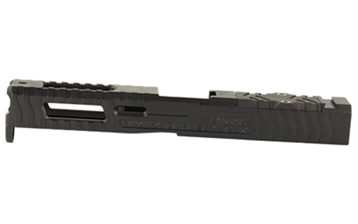 Picture of LanTac USA LLC Razorback Stripped Slide, Fits Gen 4 Glock 17, RMR Cut with Plate, DLC Finish, Black 01-GSS-GEN4-G17-LT