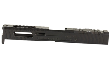 Picture of LanTac USA LLC Razorback Stripped Slide, Fits Gen 4 Glock 17, RMR Cut with Plate, DLC Finish, Black 01-GSS-GEN4-G17-LT