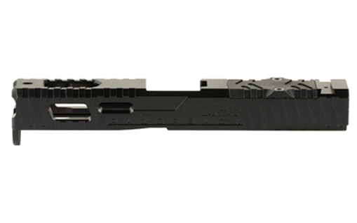 Picture of LanTac USA LLC Razorback Stripped Slide, Fits Gen 4 Glock 19, RMR Cut with Plate, DLC Finish, Black 01-GSS-GEN4-G19-LT
