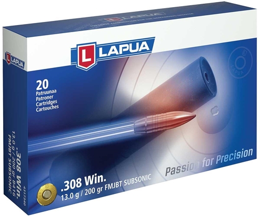 Picture of Lapua Rifle Ammunition .308 Win Subsonic 200 gr FMJ-BT 20/Box 4317340