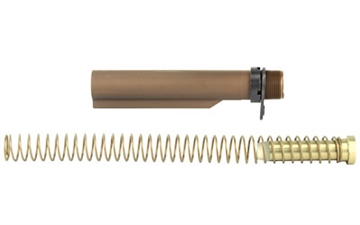 Picture of LBE Unlimited AR15 Milspec Buffer Tube Kit, Buffer Tube, Recoil Spring, Castle Nut, Receiver End Plate, Recoil Buffer, Brown MILBUFKT-WB
