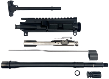 Picture of LBE Unlimited Ready Build Kit, Complete Upper Receiver, 13.7" Cold Hammer Forged Barrel, 223 Remington/556NATO, A2 Flash Hider, Mid Length Gas System, M16 Bolt Carrier Group, Standared Charging Handle, Black AR137RBK