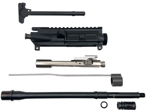 Picture of LBE Unlimited Ready Build Kit, Complete Upper Receiver, 14.5" Cold Hammer Forged Barrel, 223 Remington/556NATO, A2 Flash Hider, Mid Length Gas System, M16 Bolt Carrier Group, Standared Charging Handle, Black AR145RBK
