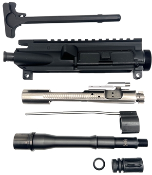 Picture of LBE Unlimited Ready Build Kit, Complete Upper Receiver, 7.5" Cold Hammer Forged Barrel, 223 Remington/556NATO, A2 Flash Hider, Pistol Length Gas System, M16 Bolt Carrier Group, Standared Charging Handle, Black AR75RBK
