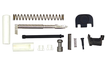 Picture of LBE Unlimited Completion Kit, Fits GLOCK 17, 19, 26 & 34, Includes Channel Liner, Spacer Sleeve, Safety Plunger, Safety Plunger Spring, Striker Spring, Striker, Extractor Depressor Plunger Spring, Extractor Depressor Plunger, Extractor, Spring Loaded Bearing, Spring Cups, and Cover Plate GLKCPKT