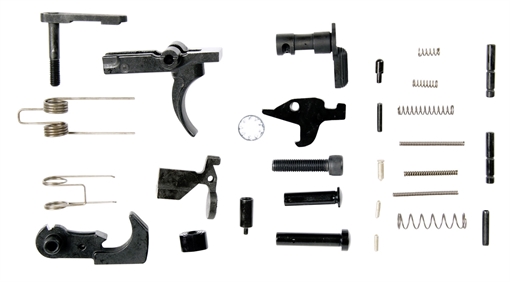 Picture of LBE Unlimited Lower Parts Kit, 223 Rem/556NATO, Black Finish, Without Trigger Guard or Pistol Grip ARK15LPK AR15LPK