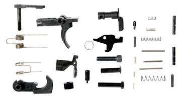 Picture of LBE Unlimited Lower Parts Kit, 223 Rem/556NATO, Black Finish, Without Trigger Guard or Pistol Grip ARK15LPK AR15LPK