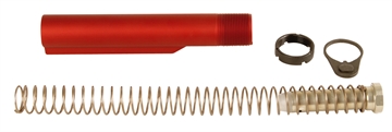 Picture of LBE Unlimited AR15 Milspec Buffer Tube Kit, Buffer Tube, Recoil Spring, Castle Nut, Receiver End Plate, Recoil Buffer, Red MILBUFKT-RED MILBUFKTRED