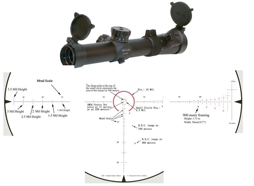 Picture of Leatherwood CMR-AK Series Rifle Scope - 1-4x24mm Illum. Red CMR Matte CMR-AK762-R