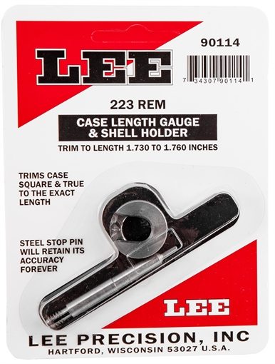 Picture of Lee Precision Case Length Gauge 223 Rem Steel Works With Cutter/Lock Stud Includes Shell Holder 90114