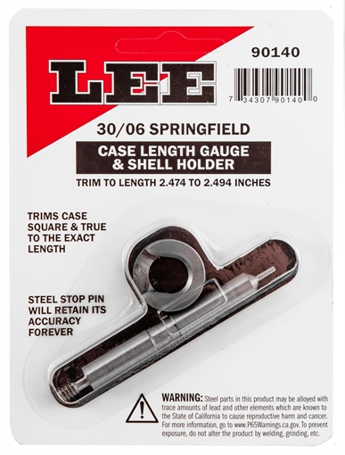 Picture of Lee Precision Case Length Gauge 30-06 Springfield Steel Works With Zip Trim Includes Shell Holder 90140