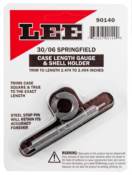 Picture of Lee Precision Case Length Gauge 30-06 Springfield Steel Works With Zip Trim Includes Shell Holder 90140