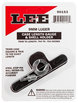 Picture of Lee Precision Case Length Gauge 9mm Luger Steel Works With Cutter/Lock Stud Includes Shell Holder 90153
