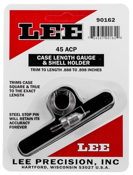 Picture of Lee Precision Case Length Gauge Silver 45 ACP Steel, Works With Cutter/Lock Stud Includes Shell Holder 90162