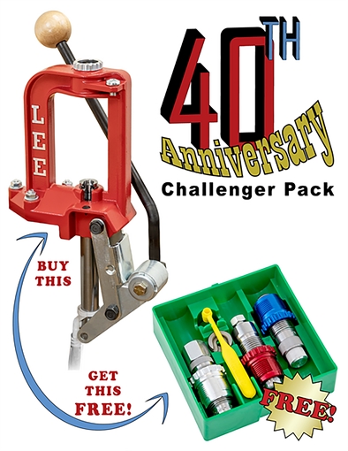 Picture of Lee Challenger III Single Stage Press 40th Anniversary Pack with Breech Carb 3-Die Set 9mm Luger 92134
