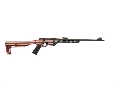 Picture of Citadel TRAKR, Bolt Action Rifle, 22 LR, 18" Barrel, Matte Finish, Red, White, Blue, Synthetic Stock, Fiber Optic Front and Adjustable Rear Sights, 1 Magazine, 10 Rounds CIT22LRBLTUSA