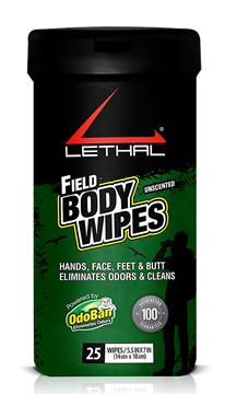 Picture of Lethal Field Body Wipes Odor Eliminator Bamboo Fiber Wipes 25 Per Pkg 9423W6725W