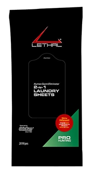 Picture of Lethal 2-N-1 Laundry Sheets Odor Eliminator Odorless Scent Dryer Sheet 20 Per Pkg 9685D6720W