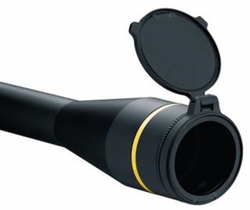 Picture of Leupold Alumina Scope Cover Matte Black Aluminum 24mm Objective Screw On Mount Flip Open 114756