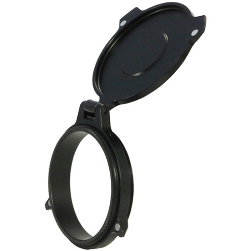 Picture of Leupold Alumina Scope Cover Matte Black Aluminum 52mm Objective Screw On Mount Flip Open 117610