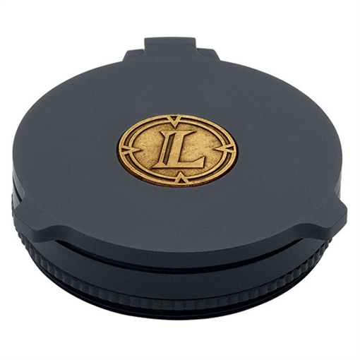 Picture of Leupold Alumina Scope Cover Matte Black Aluminum 28mm Objective Screw On Mount Flip Open 58755