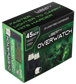 Picture of LIBERTY AMMUNITION 45ACP OW 105GR HP BLK/SIL LA-OW45-105-1600