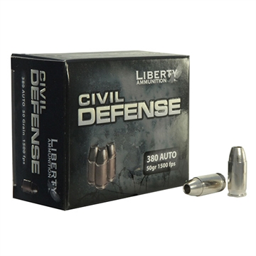 Picture of Liberty Ammunition  Civil Defense 380ACP 50gr Lead Free Fragmenting Hollow Point 20 Per Box/50 Case  LA-CD-380-023