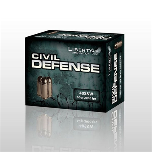 Picture of Liberty Ammunition LACD40012 Civil Defense 40S&W 60gr Lead Free Fragmenting Hollow Point 20 Per Box/50 Case LACD40012 LA-CD-40-012