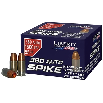 Picture of LIBERTY AMMO AMMO SPIKE 380ACP 55GR 20/10 LASPI380551500 691835576695