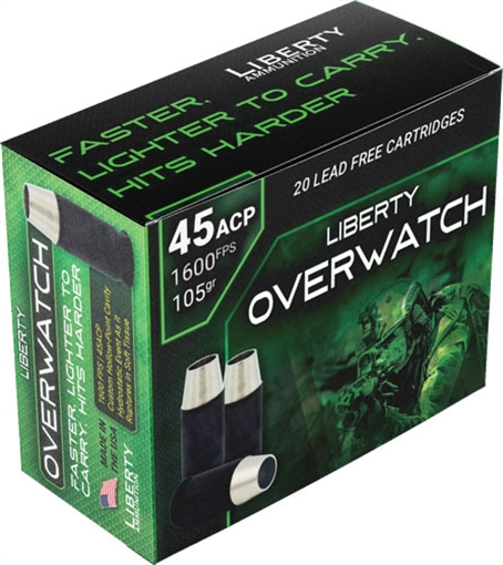 Picture of Liberty Ammunition LAOW451051600 OverWatch 45ACP 105gr Open Cavity Design 20 Per Box/50 Case LAOW451051600 LA-OW45-105-1600