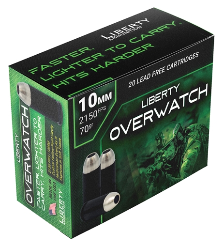 Picture of Liberty Ammunition LAOW10MM702150 OverWatch 10mmAuto 70gr Open Cavity Design 20 Per Box/50 Case LAOW10MM702150 LA-OW10MM-70-2150