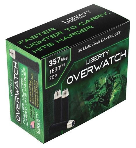 Picture of Liberty Ammunition LAOW357701830 OverWatch 357Mag 70gr Open Cavity Design 20 Per Box/50 Case LAOW357701830 LA-OW357-70-1830