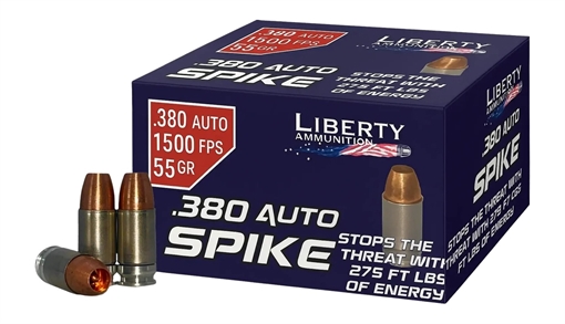 Picture of LIBERTY AMMUNITION AMMUNITION 380 ACP 55GR MACHINED OPEN-CAVITY WITH SATELLITE SPIKE 2.0 INSIDE CAVITY COPPER PROJO BRASS CASE 20 LA-SPI2-380-55-1500 LA-SPI2-380-55-1500 LASPI2380551500
