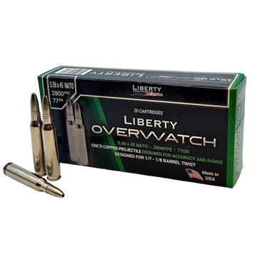 Picture of Liberty Overwatch Rifle Ammunition 5.56mm 77gr OTM 2800 fps 20/ct LA-OW5.56-074 691835576893
