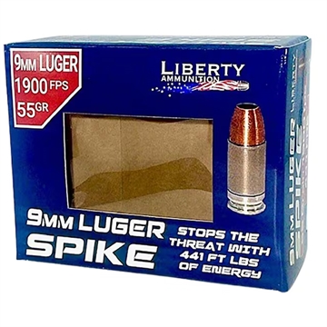 Picture of LIBERTY AMMUNITION AMMUNITION 9MM 55GR MACHINED OPEN-CAVITY WITH SATELLITE SPIKE INSIDE CAVITY COPPER PROJO BRASS CASE 20 A-SPI2-9MM-55-2000 LA-SPI2-9MM-55-2000 LASPI29MM552000