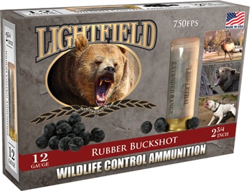Picture of LIGHTFIELD WILDLIFE CONTROL AMO 12GA 2.75 IN LESS LETHAL 21 BALL RUBBER BUCK 5RD ( 10 BOX CASE ) CWRB-12 CWRB12