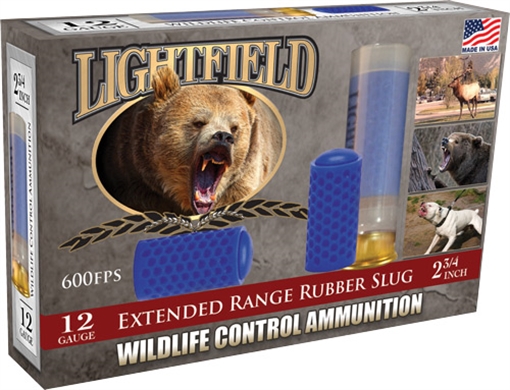 Picture of LIGHTFIELD WILDLIFE CONTROL AMO 12GA 2.75 IN LESS LETHAL XTEND RANGE RUBBER SLUG 5RD ( 10 BOX CASE ) CWXR-12 CWXR12