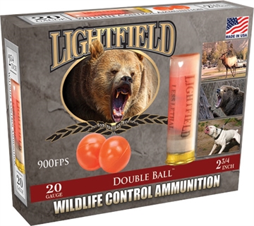 Picture of LIGHTFIELD WILDLIFE CONTROL AMO 20GA 2.75 IN LESS LETHAL DOUBLE RUBBER BALL 5RD ( 10 BOX CASE ) CWDB-20 CWDB20