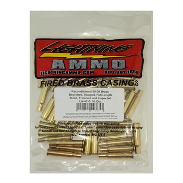 Picture of Lightning Ammo Reconditioned Ready to Load Brass 30-30 50 Qty Bag LA-4030