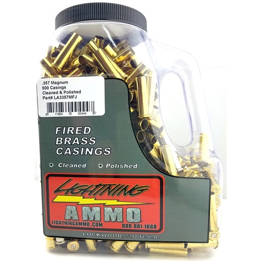 Picture of Lightning Ammo Reman. Cleaned & Polished Brass .357 Mag 500/ct Jug LA-3357MFJ
