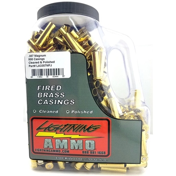 Picture of Lightning Ammo Reman. Cleaned & Polished Brass .357 Mag 500/ct Jug LA-3357MFJ