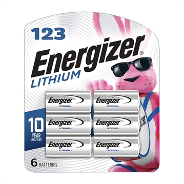 Picture of Energizer CR 123 LITHIUM BATTERIES 6/PACK E1006300