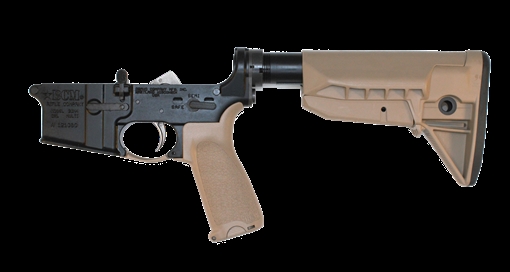 Picture of Bravo Company USA Lower Receiver Group w/ MK2 Receiver Extension & Stock Mod 0 SOPMOD LRG-RMS-STK-MOD-0-SPMD-FDE