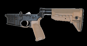Picture of Bravo Company USA Lower Receiver Group w/ MK2 Receiver Extension & Stock Mod 0 SOPMOD LRG-RMS-STK-MOD-0-SPMD-FDE