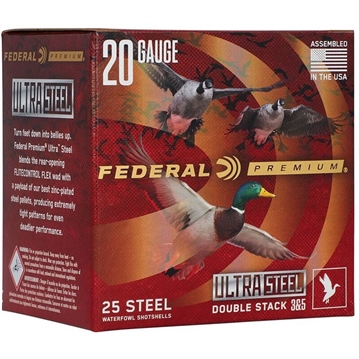 Picture of Federal Ultra Steel, FLIGHTCONTROL FLEX WAD, 20 Gauge, 3", #3 and #5 Shot, 1oz, Zinc Plated Steel, 25 Round Box PWUX209 35 PWUX20935