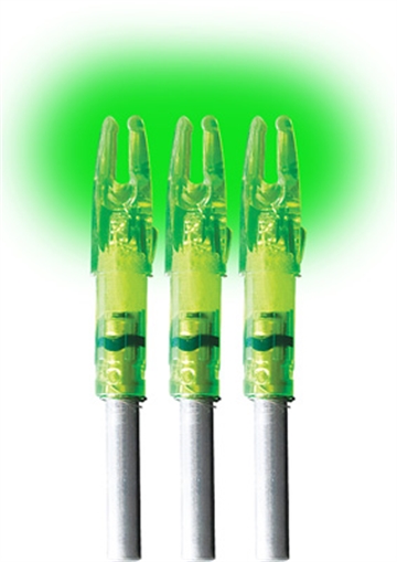 Picture of Lumenok Lumenok Lighted Nocks Green Gold Tip 3 pk. GT3G