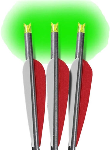 Picture of LUMENOK XBOW ARROW 22" BARNETT HEADHUNTER GREEN CRESCENT 3PK BNECC223G